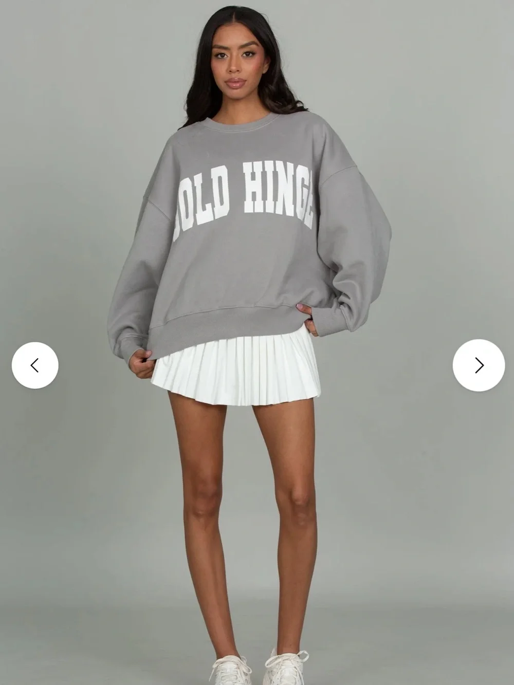Gold Hinge LIGHT GREY GH WIDE ARM SWEATSHIRT - Picture 1 of 14